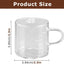 Paquete de 2 vasos de chupito de espresso con asa y doble boquilla