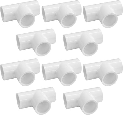 10 Accesorios PVC en T 1pulg para Construcción Invernadero