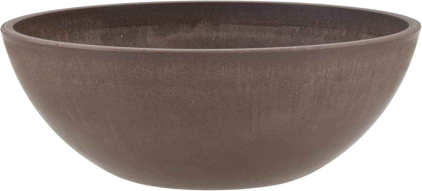 Maceta baja plástico piedra/madera 8pulg para suculentas