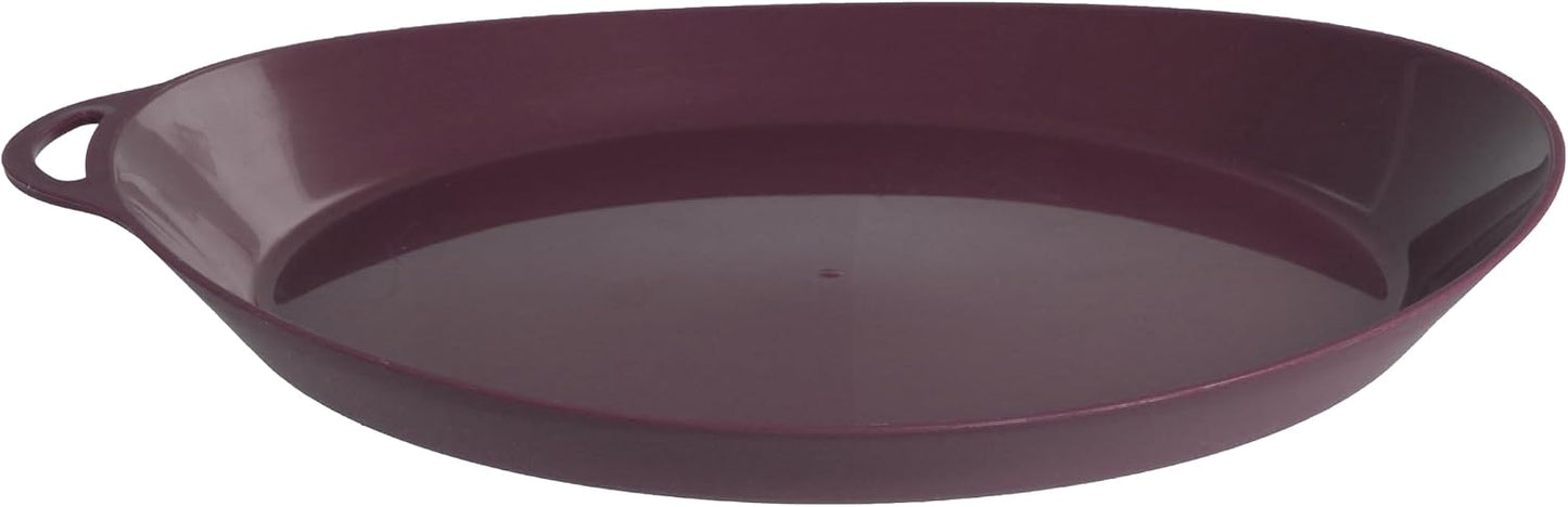 Plato reutiliz. camping viajes color morado