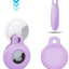 4 Fundas Silicona AirTag 2/1 con Mosquetón Morado Azul