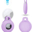 4 Fundas Silicona AirTag 2/1 con Mosquetón Morado Azul