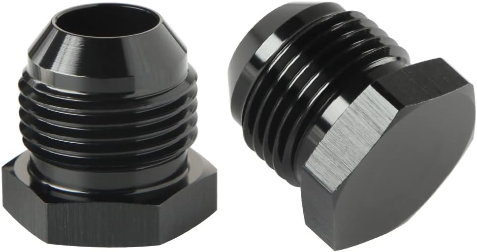 Adaptador enchufe hexagonal aluminio negro set 2