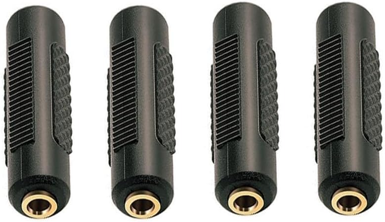 Conector adaptador estéreo hembra oro 0.138pulg 4 pzas