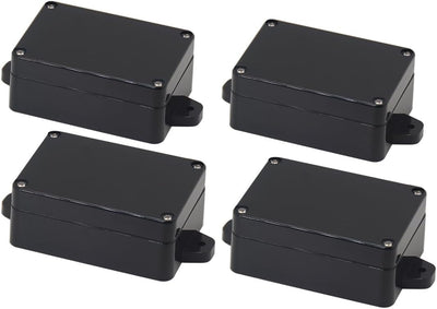 Caja conexión IP65 plástico ABS universal 3.27x2.28pulg negro set 4