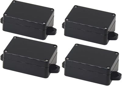 Caja conexión IP65 plástico ABS universal 3.27x2.28pulg negro set 4