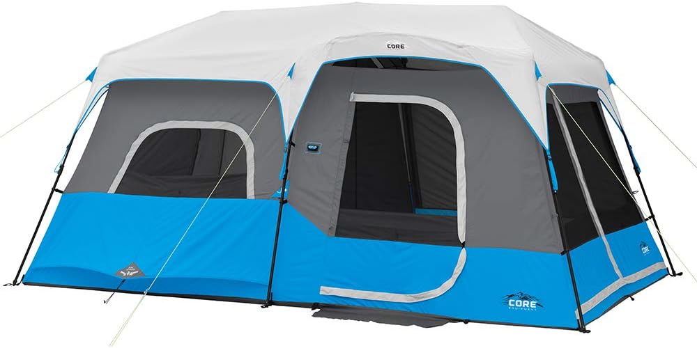 Carpa para camping con luces LED y bolsillos de