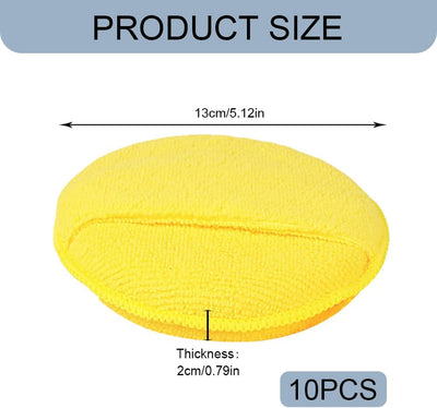 10 Almohadillas Aplicadoras Cera Espuma Microfibra con Bolsillo