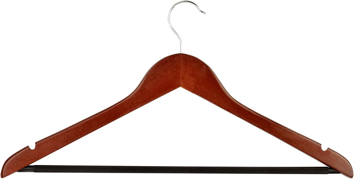 Perchas madera cerezo antiderrap 24 Pzas