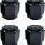 4 Pzas Adaptador Flare Plug Aluminio Negro Giratorio