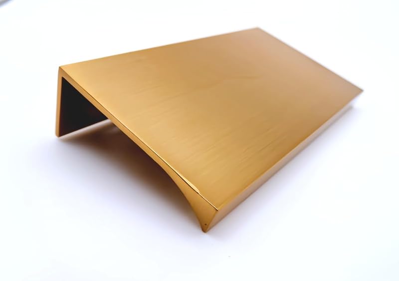 Tiradores pestaña oro satinado 3" set 10 manijas cocina