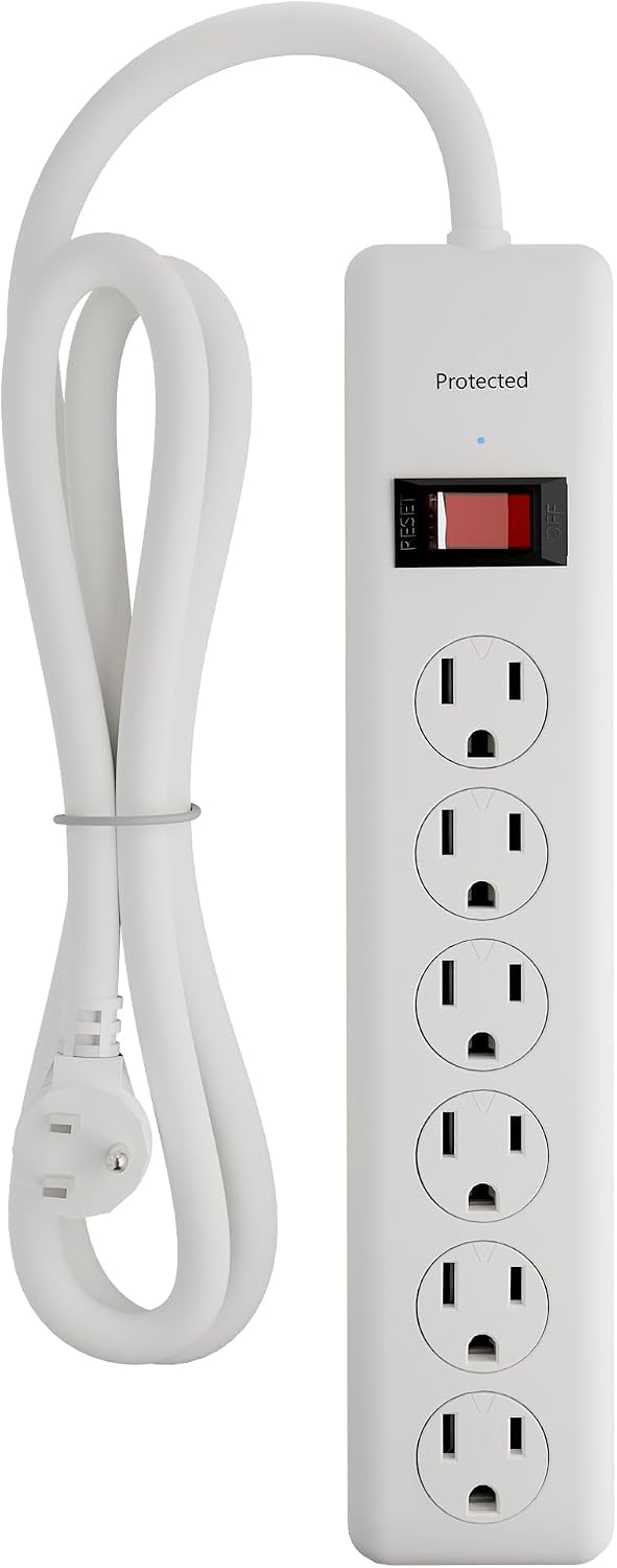 Regleta sobretensión 6 tomas 4ft 600julios con cubiertas giro
