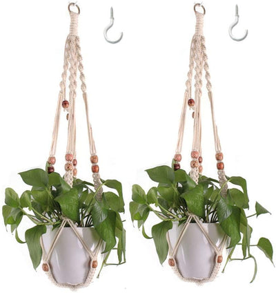 Ganchos macramé para macetas colgantes 2 pzas decoración