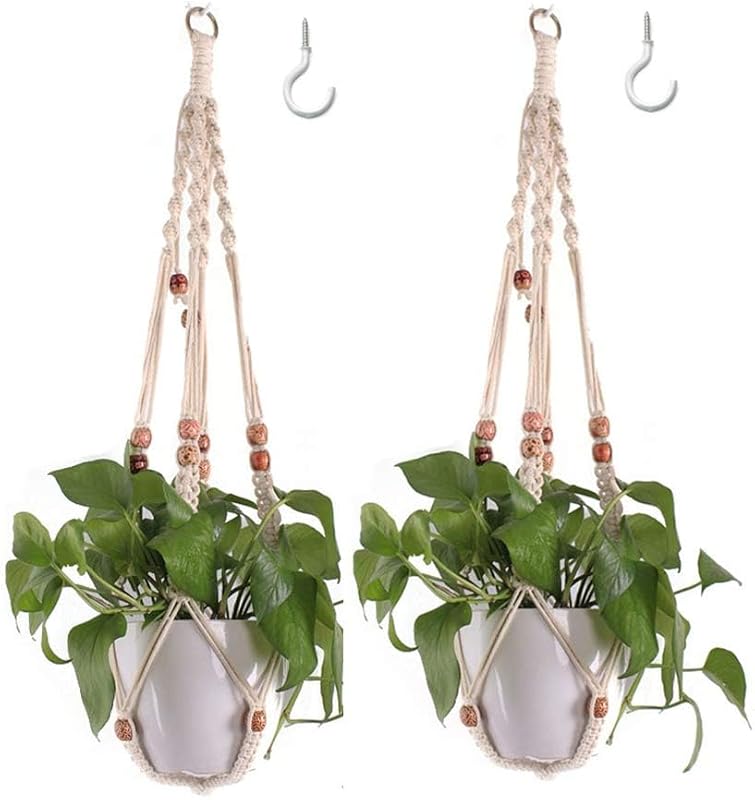 Ganchos macramé para macetas colgantes 2 pzas decoración
