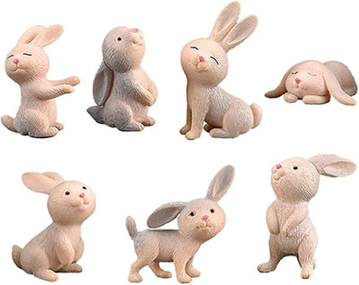 7 Pzas Figuras Conejo Decoración Pastel Navidad Cumpleaños