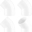 4 Conectores PVC 2pulg 45grados para tuberia SCH40