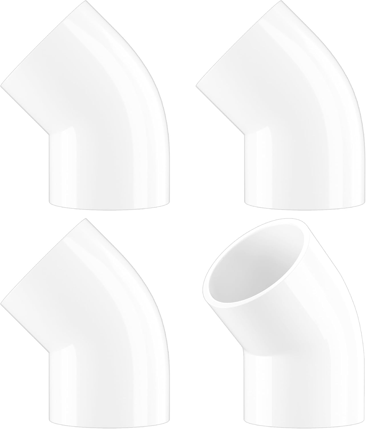 4 Conectores PVC 2pulg 45grados para tuberia SCH40