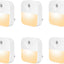 6 Luces Nocturnas Enchufables LED Blancas Cálidas Sensor