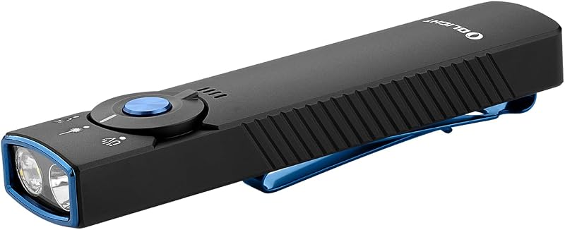 Linterna plana recargable EDC LED UV 1300lúmenes negro