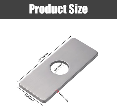 Placa orificio fregadero 6pulg acero inox comp grifo baño