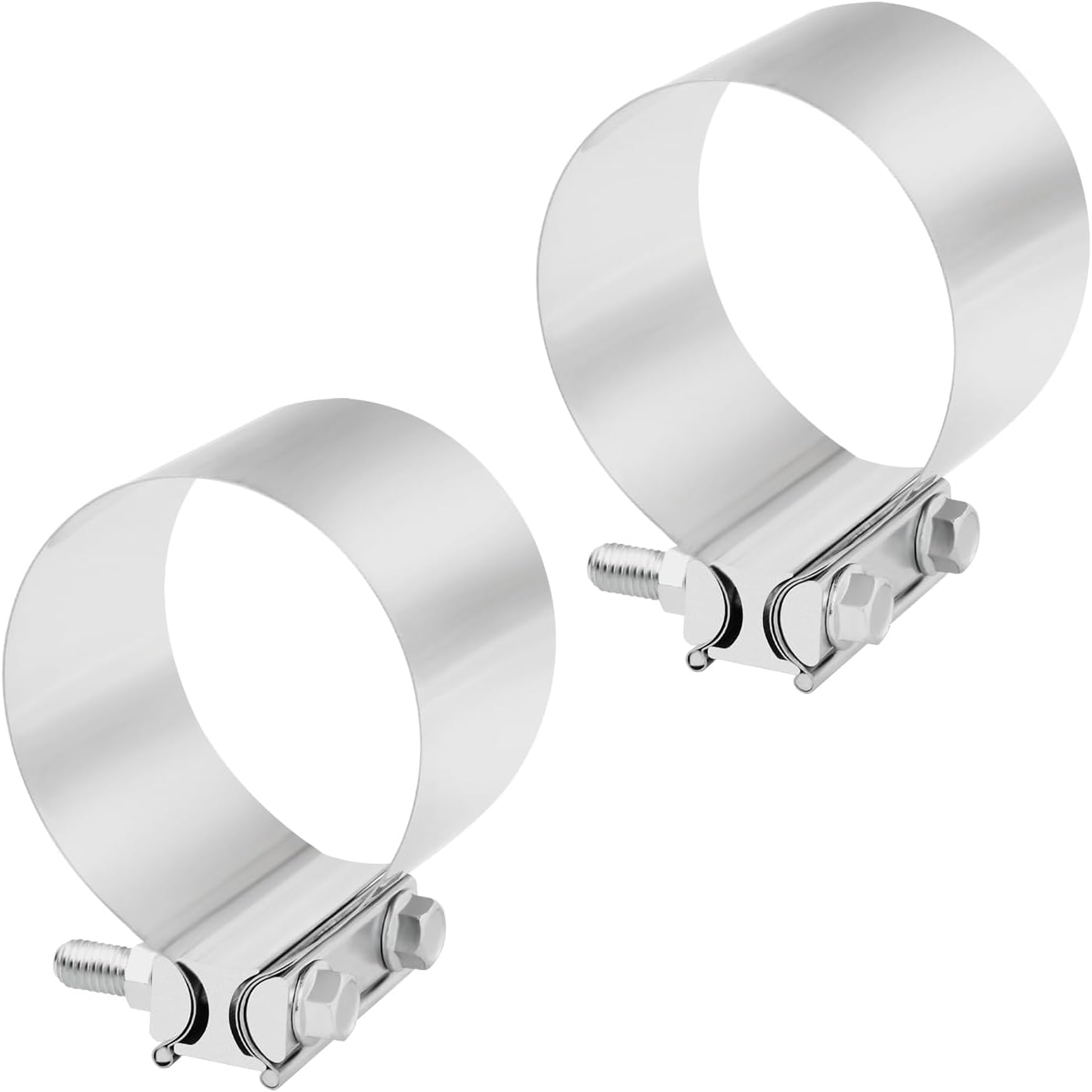 Abrazadera escape 5" acero inox T304 2 Pzas