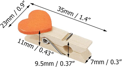 100 Pinzas Madera Corazón Rosa Multiusos Decoración Boda