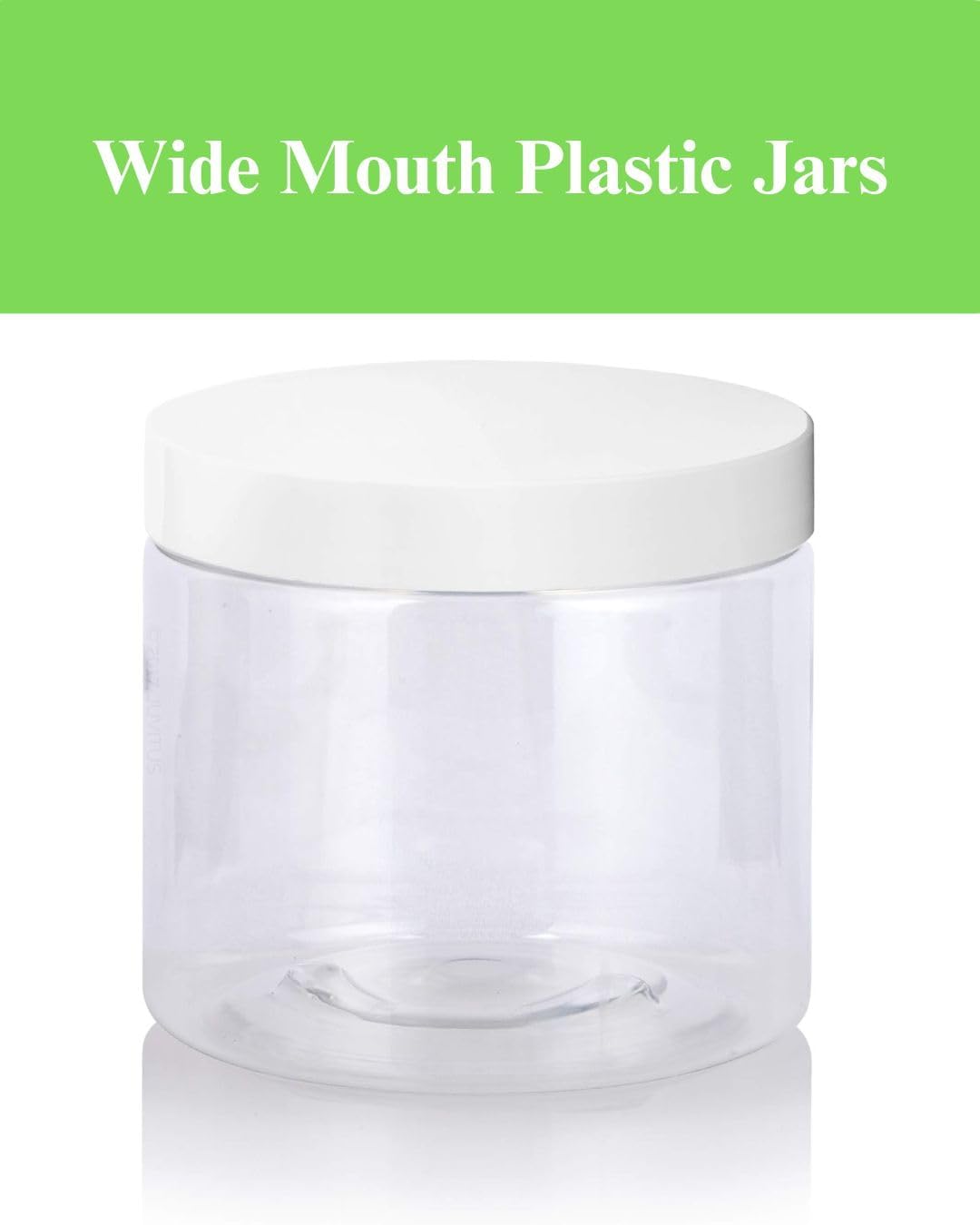 Tarro PET transparente 16oz sin BPA recargable 8 Pzas