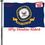 Emblema doble cara Bandera Marina EE.UU. 4x6ft color vivo 220D