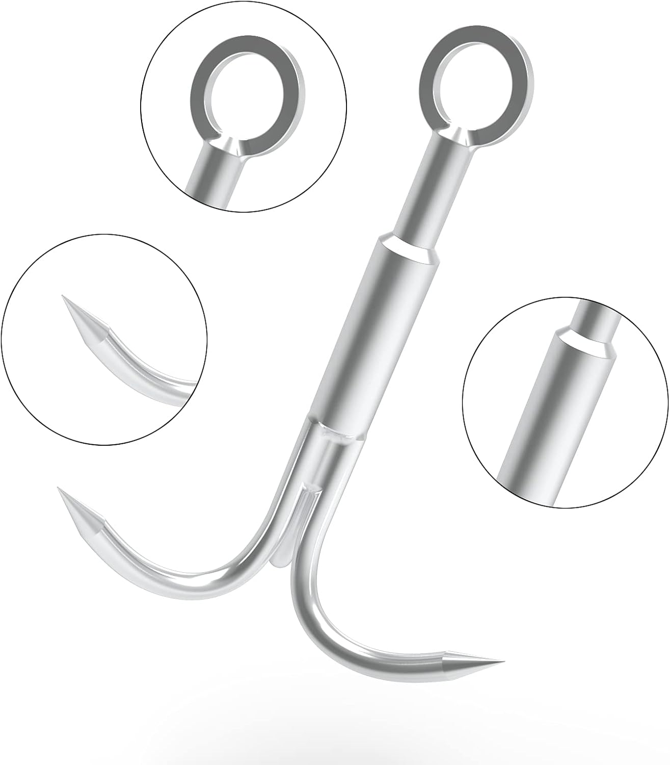 Gancho acero inox 3 garras para escalada y rescate
