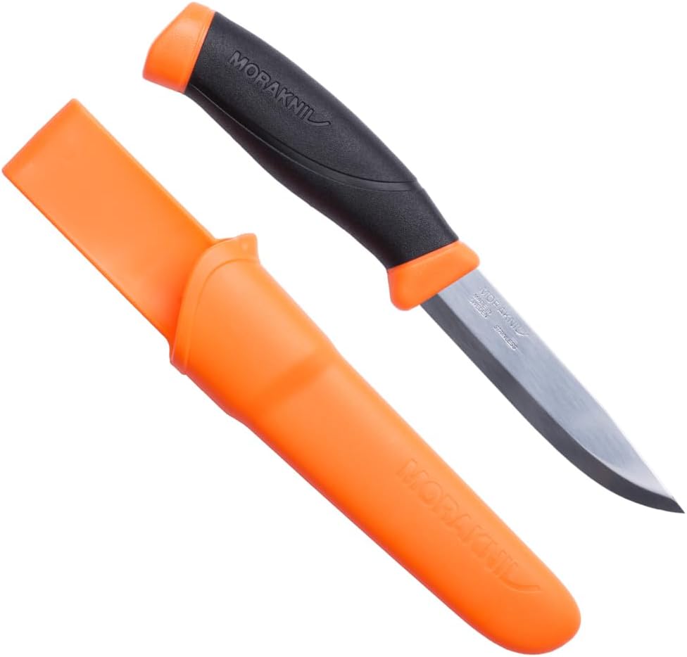 Cuchillo exterior acero inox 4.1pulg naranja