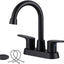 Grifo baño negro mate 3 agujeros 4" 2 manijas centrales