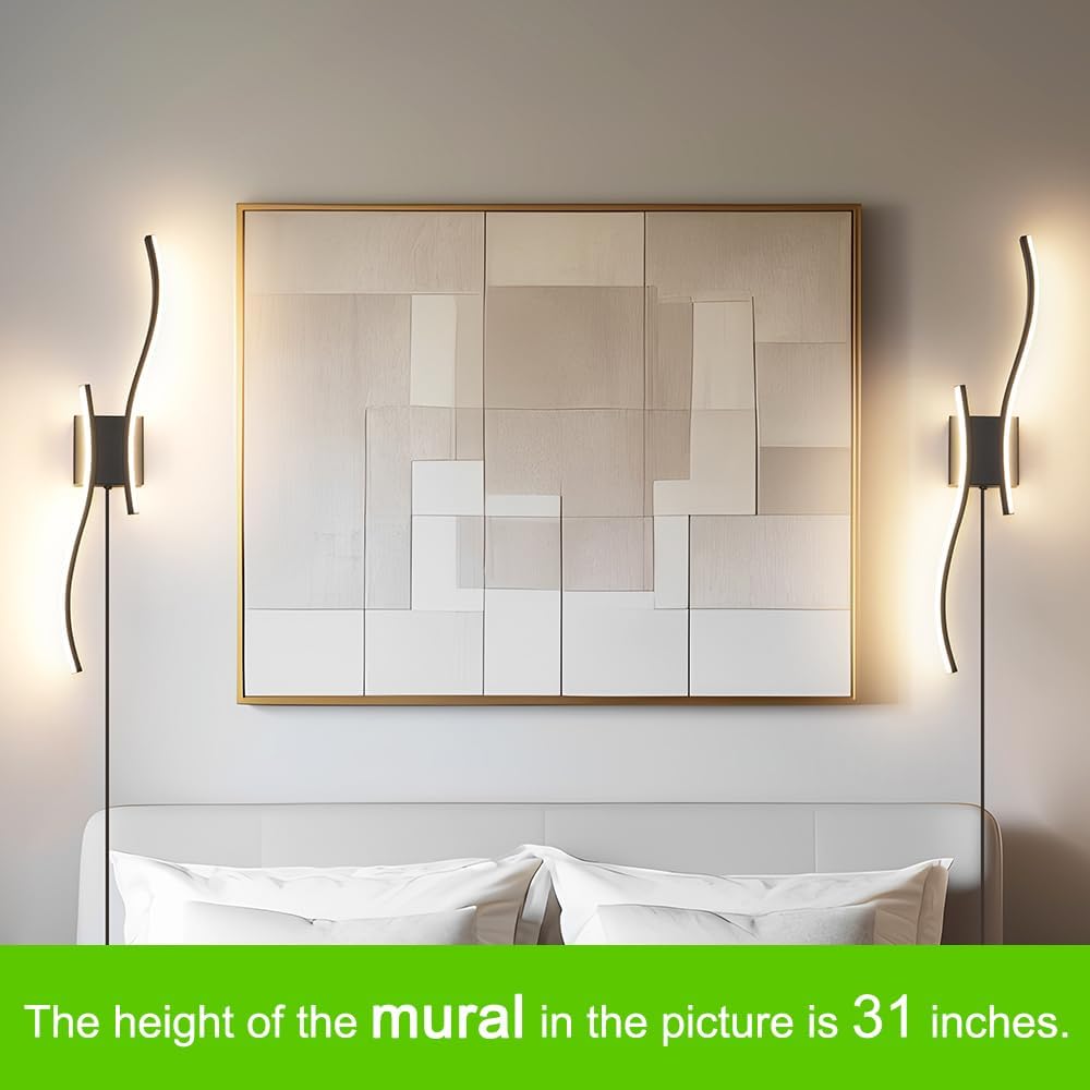 2 Apliques Pared Led Negro Regulable Control Remoto