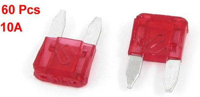 60 Pzas Fusibles Mini Cuchilla 10A Rojo Automotriz