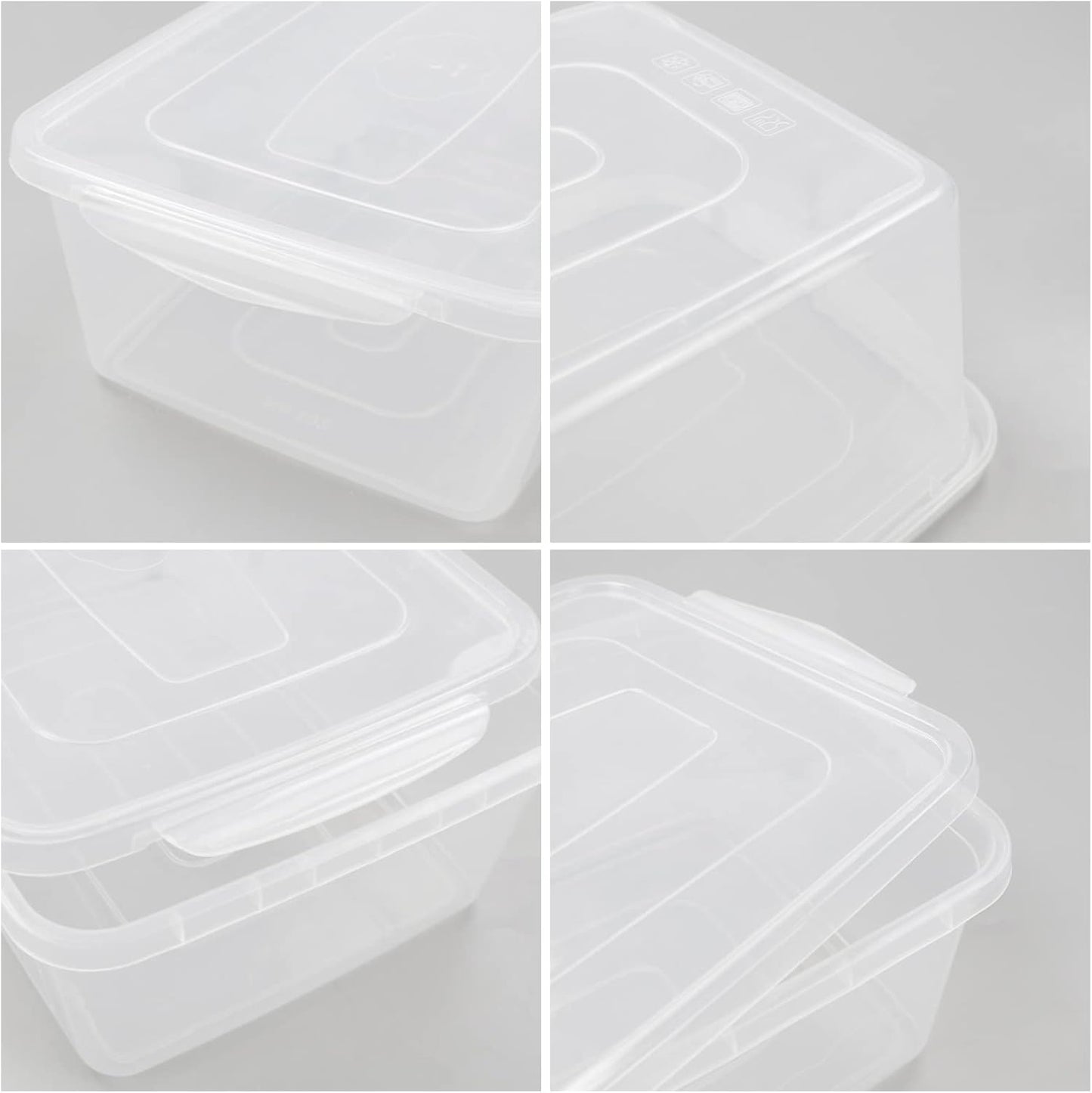 4 Recipientes Alimentos 14L con Tapas Presión Sin BPA