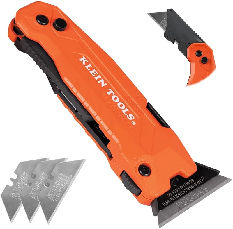 Cuchillo 2en1 con raspador 3 cuchillas acero carbono