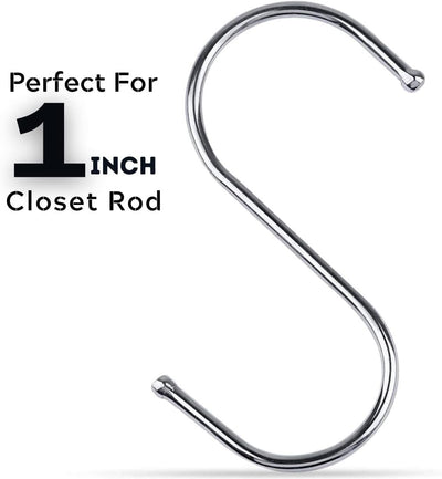 Ganchos en S acero inox 20uds color plateado