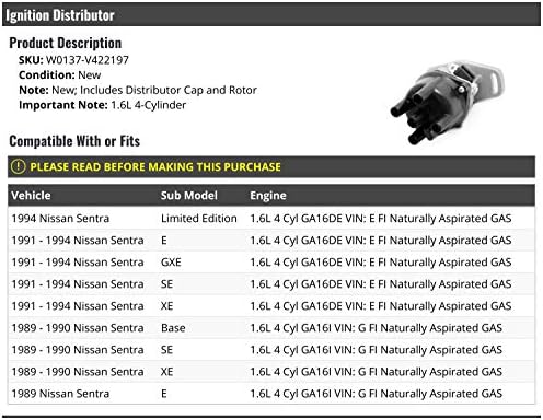 Distribuidor encendido con rotor comp. Nissan Sentra 1.6L