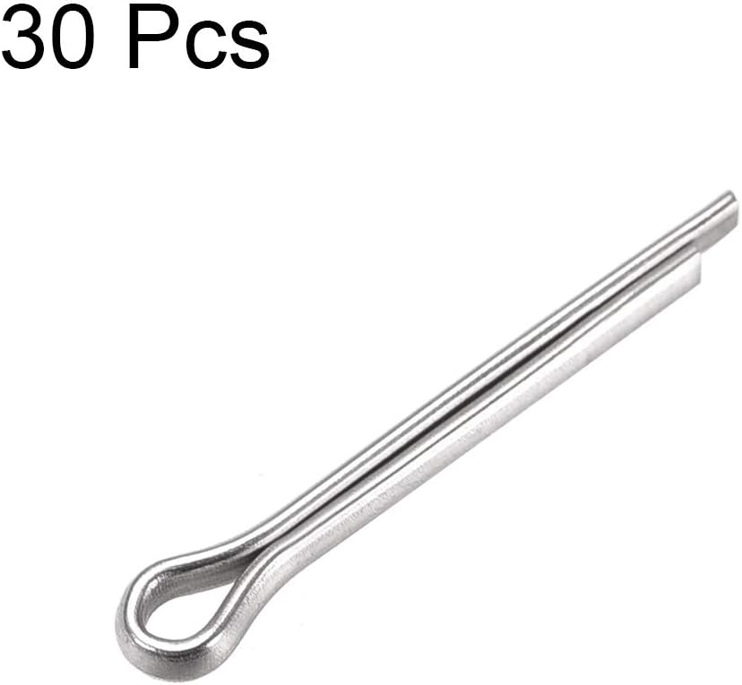 Pasador chaveta dividido acero inox 304 2 puntas plateado 30uds