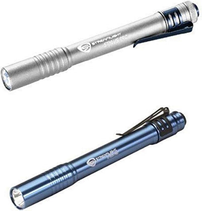 Lápiz stylus con LED blanco funda plata azul