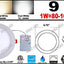 Panel LED empotrable blanco cálido 9W 4.75pulg