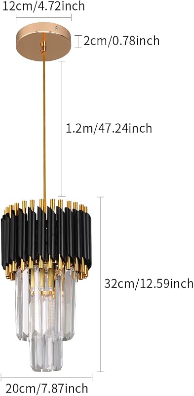 Araña luz colgante cristal dorado para cocina comedor sala