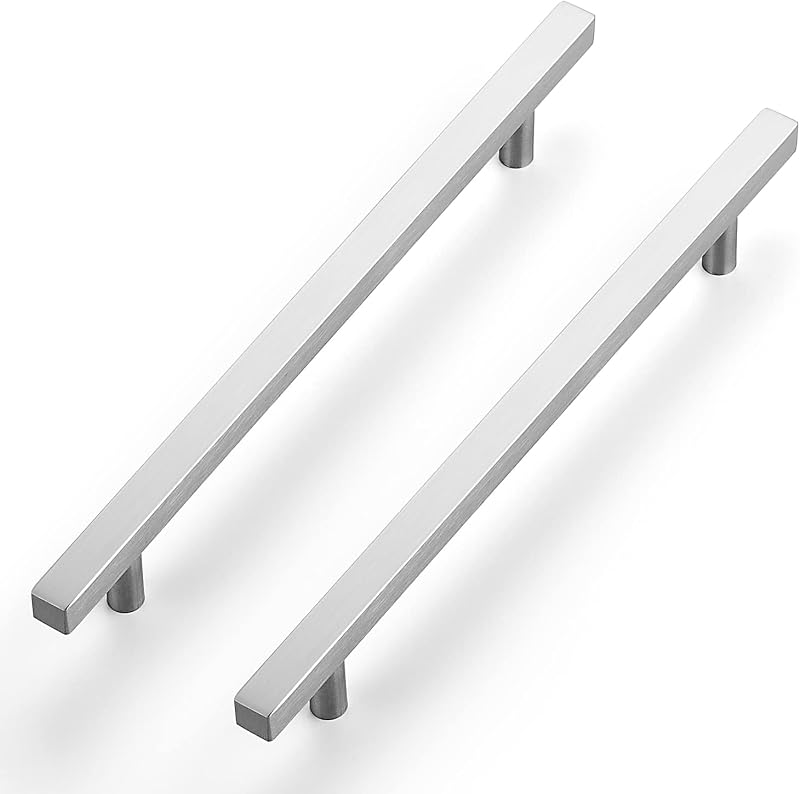 Manijas cuadradas níquel cepillado para gabinete 7.5" set 30