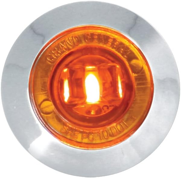 Luz LED sellada ámbar 1" bisel plástico cromado