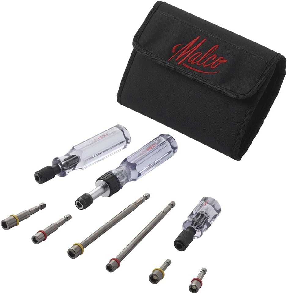 Kit destornillador hexagonal magnético 9 pzas caja negra