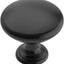 25 Pomas Gabinete Negro Mate 1-1/8pulg Redondas Cocina