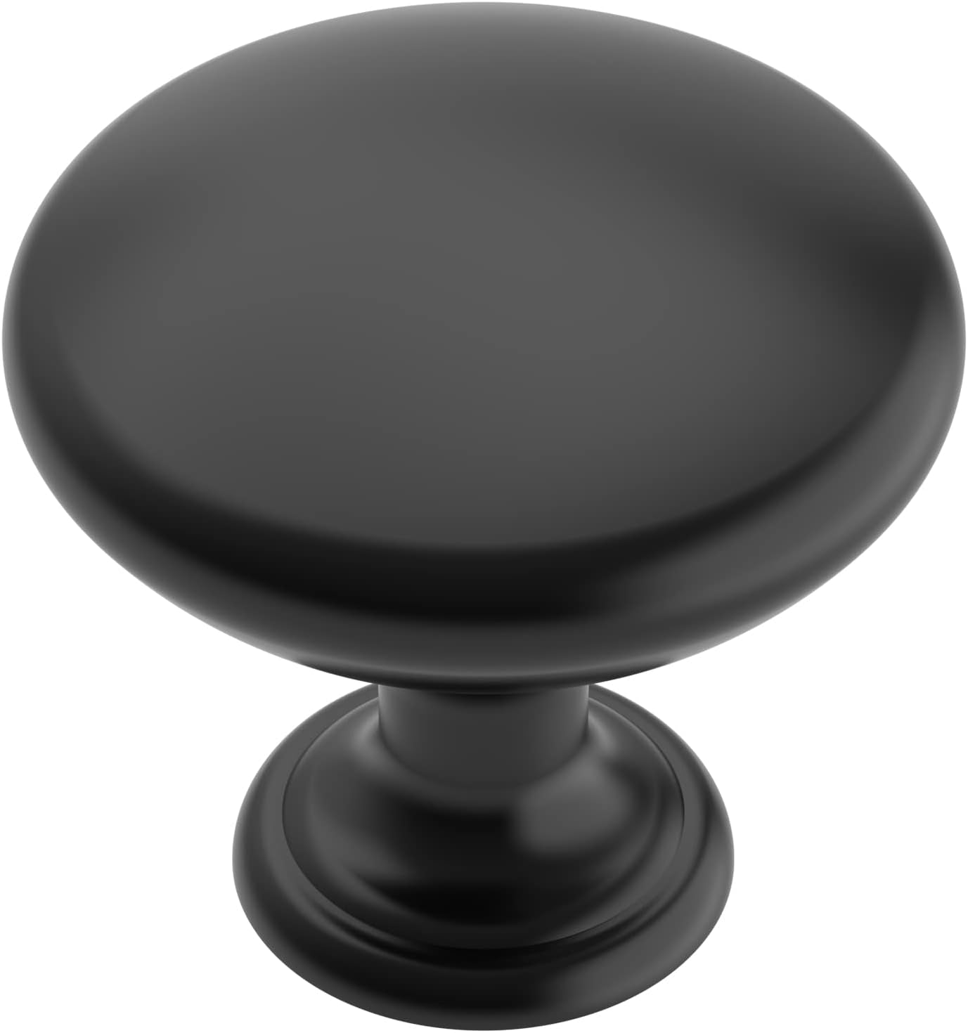 25 Pomas Gabinete Negro Mate 1-1/8pulg Redondas Cocina