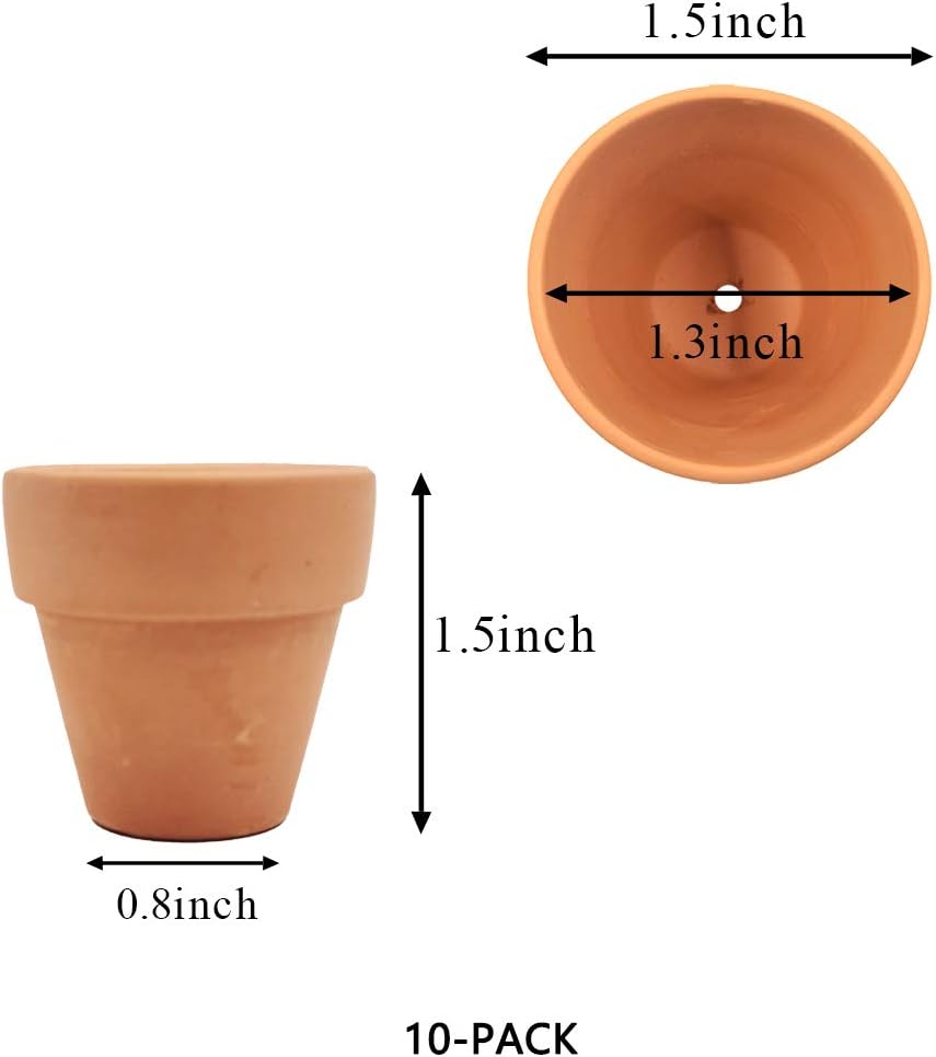 Macetas terracota 1.5pulg drenaje interiores exteriores set 10