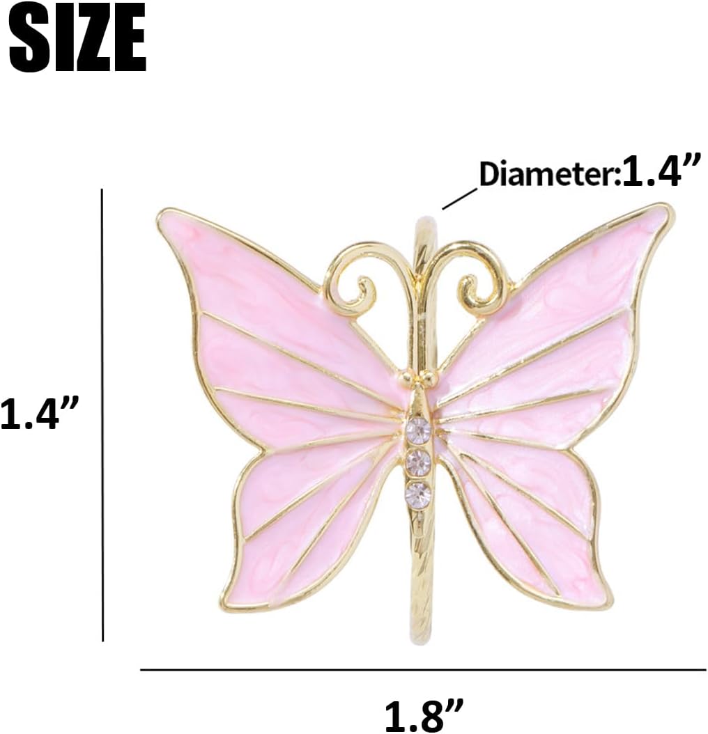 Set 6 servilleteros mariposa rosa para boda y fiestas