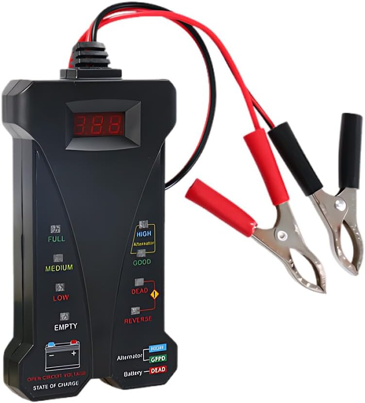 Probador batería automóvil 12V con pantalla LCD y LED