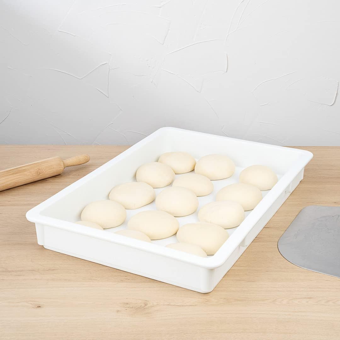 Cajas masa plástico blanco 26x18x3pulg apilables